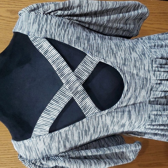 Anthropologie Daily practice cross back stretch midi dress NWT grey space dye - Picture 8 of 11
